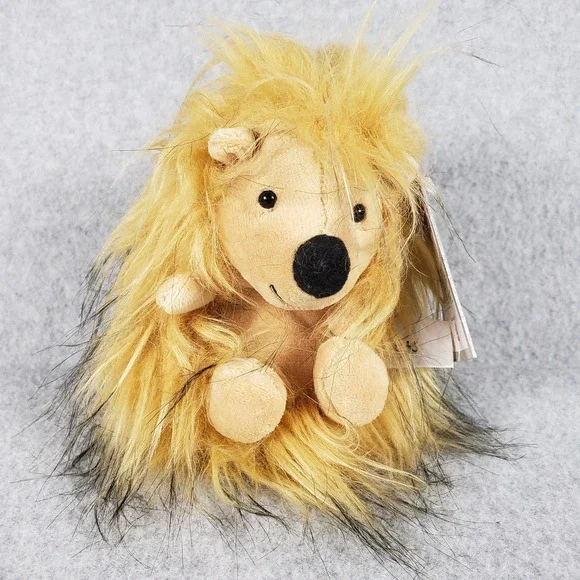 Aurora World Toots the Hedgehog Plush 6" Shaggy Golden Fur Stuffed Animal NWT - Picture 1 of 12